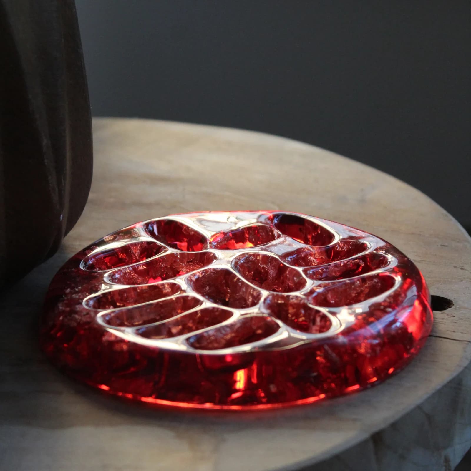 Coupelle à bijoux en résine faite main rose cuivre