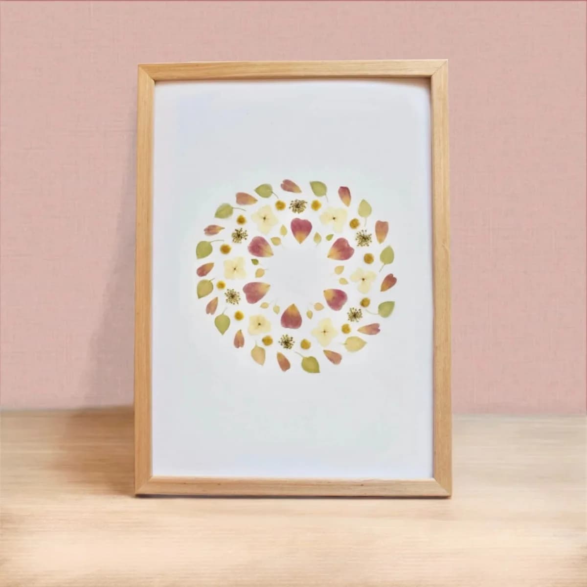 Herbier fleurs roses