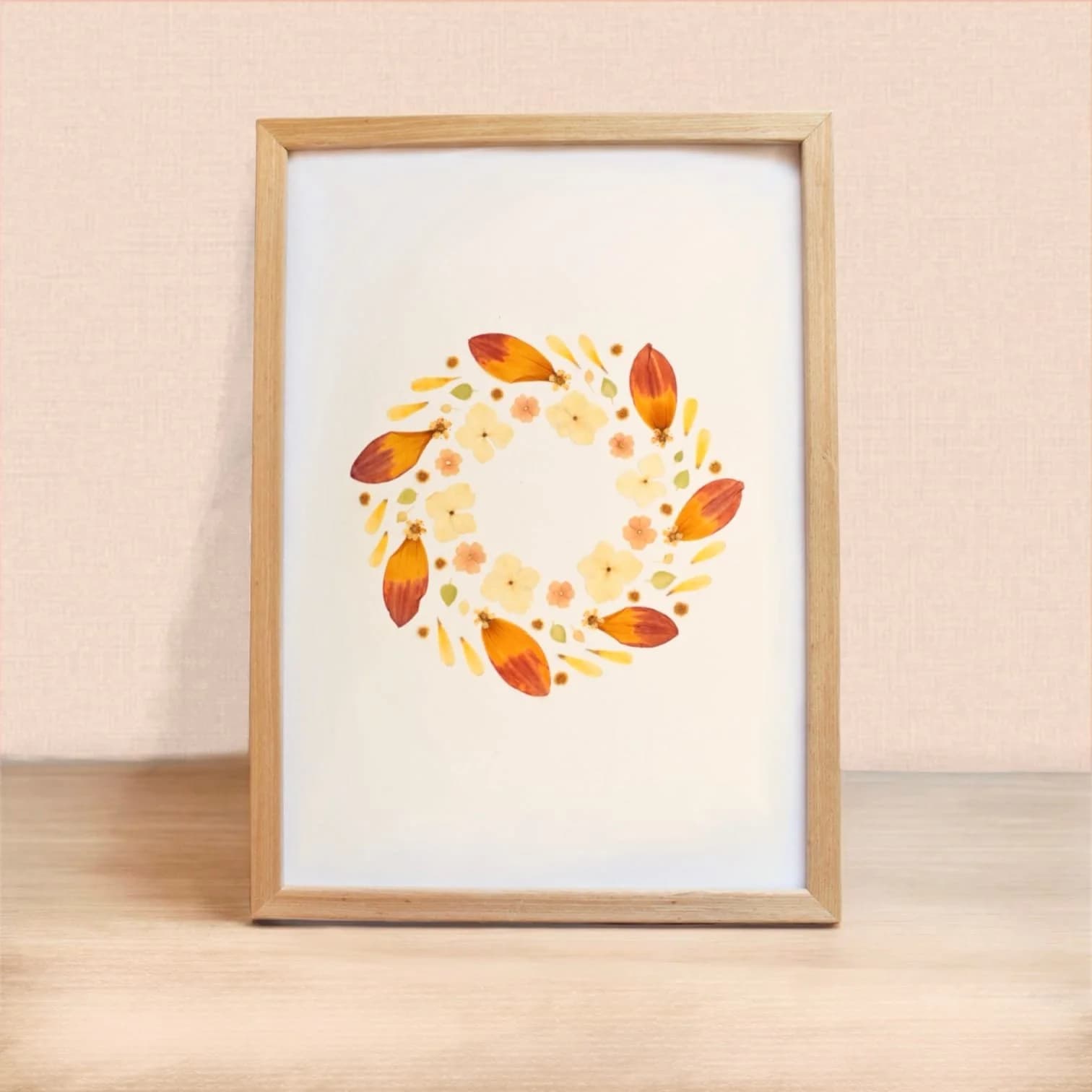 Herbier fleurs oranges Dahlia