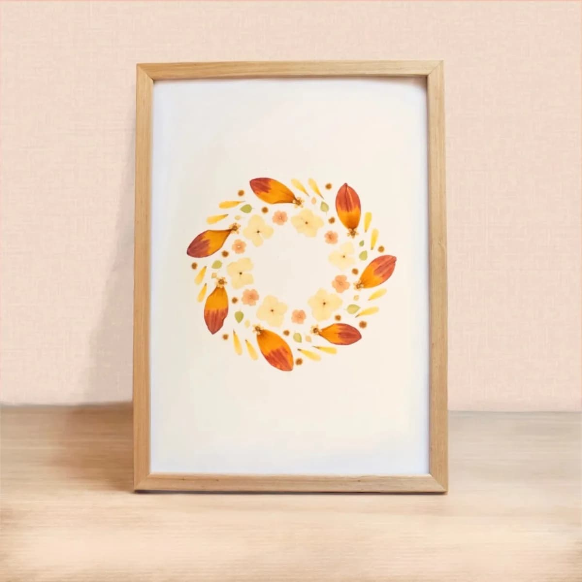 Herbier fleurs oranges Dahlia