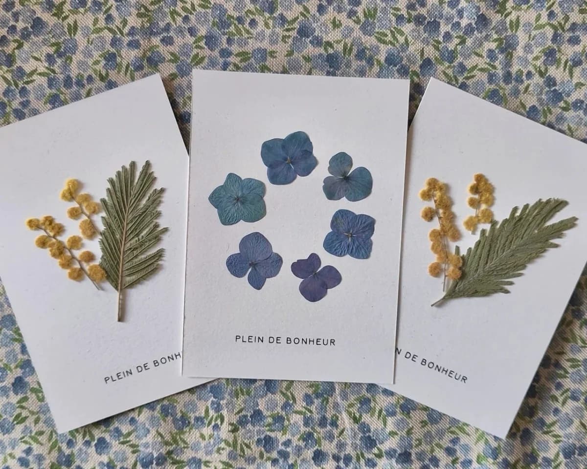 Carte fleurie - Plein de bonheur — Une carte — Hortensia
