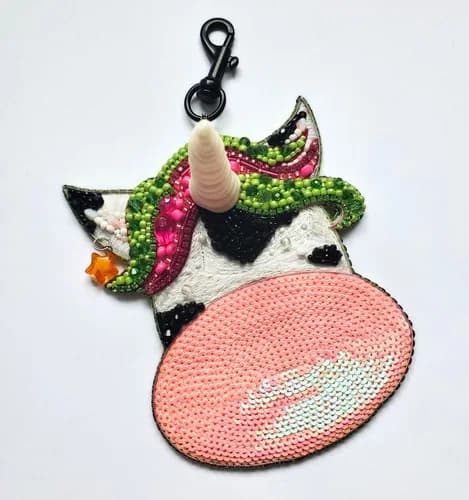 Tableau/Porte-clé "VACHE À CORNE"
