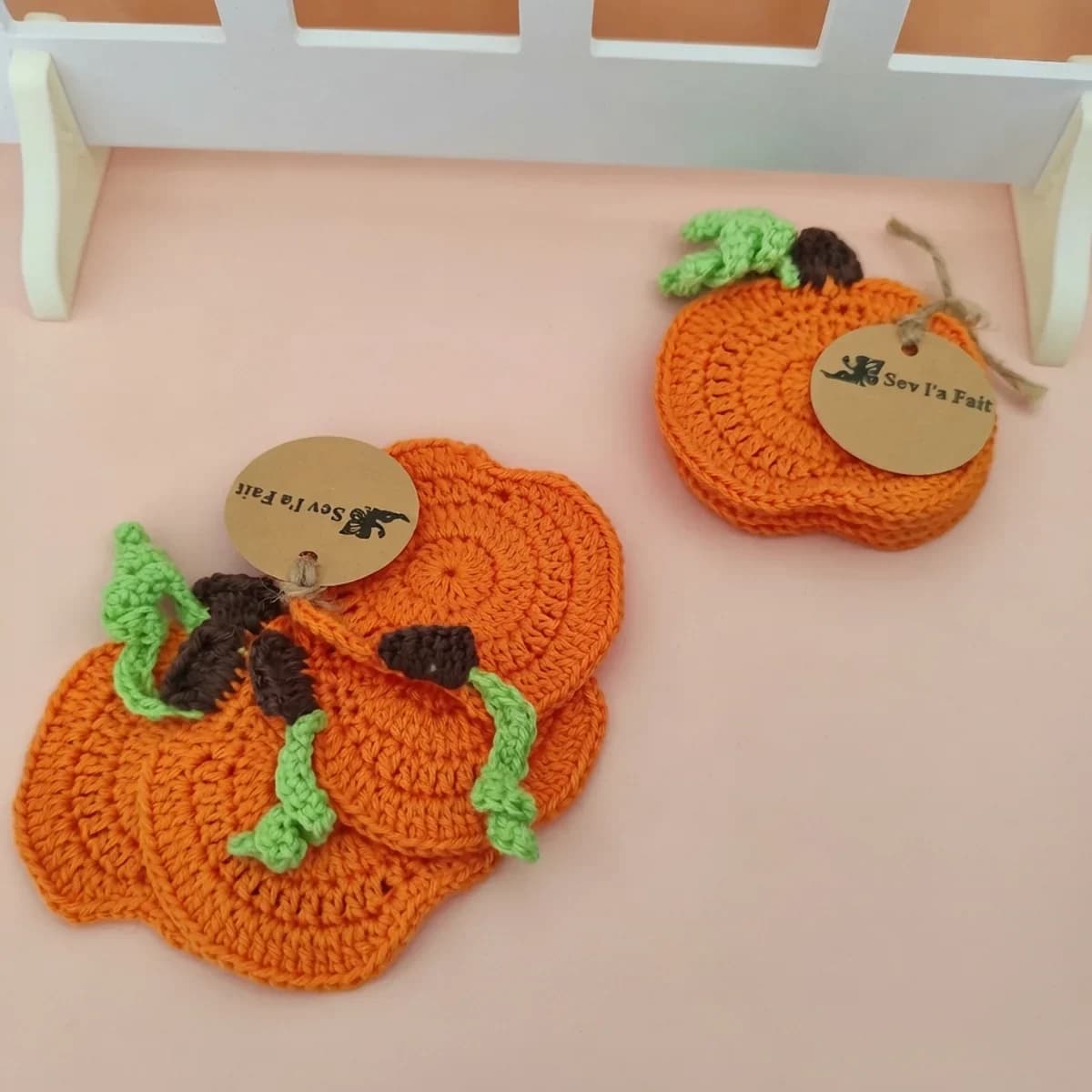Sous-verres citrouilles au crochet