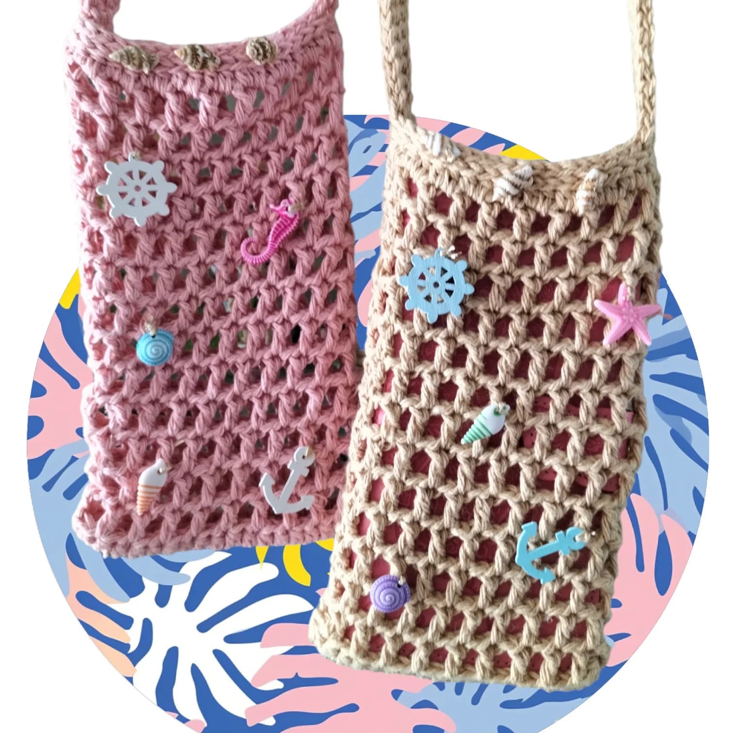 Étui de téléphone au crochet à motif marin