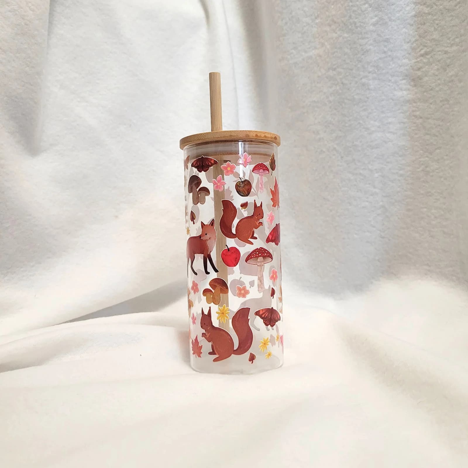 Verre avec paille Automne