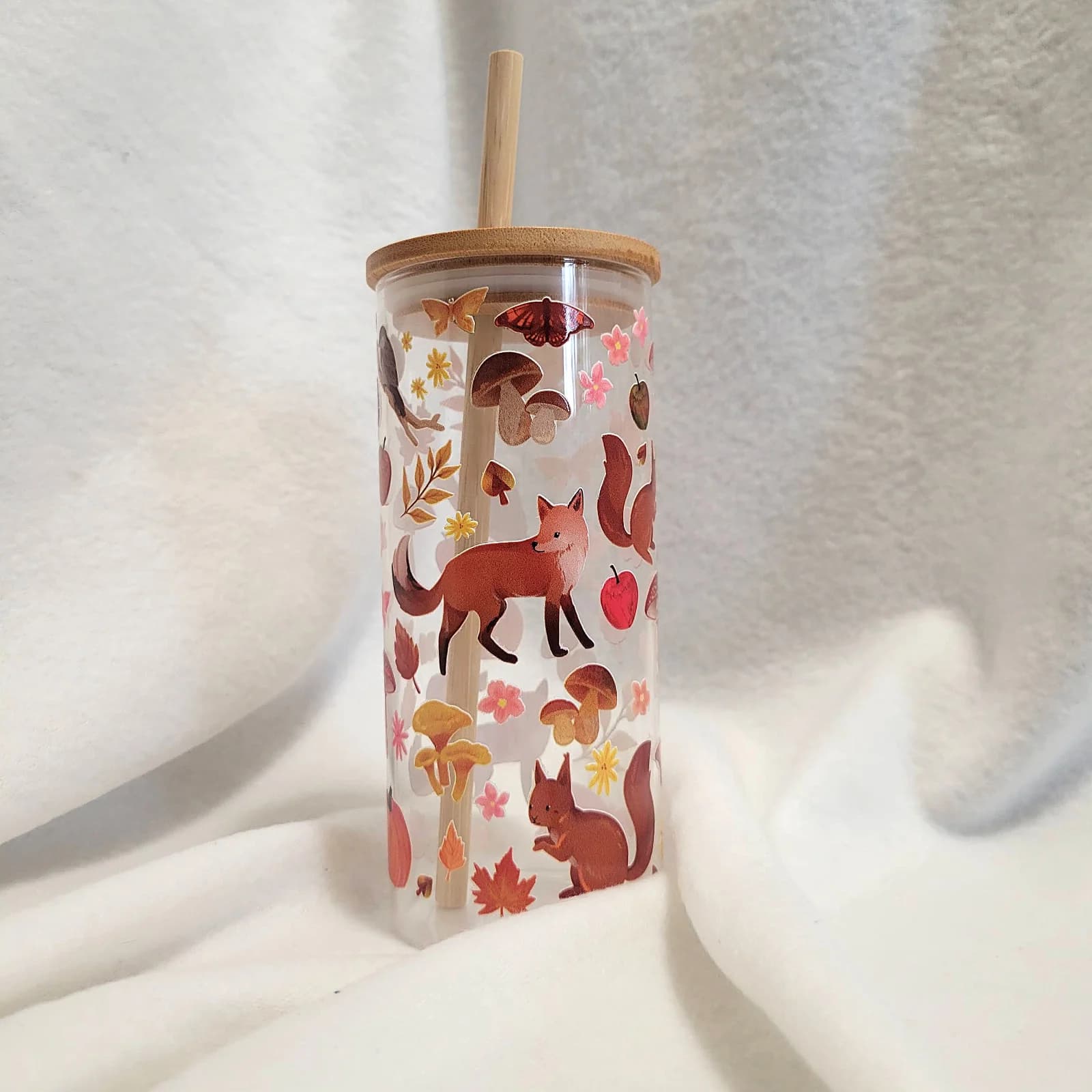Verre avec paille Automne