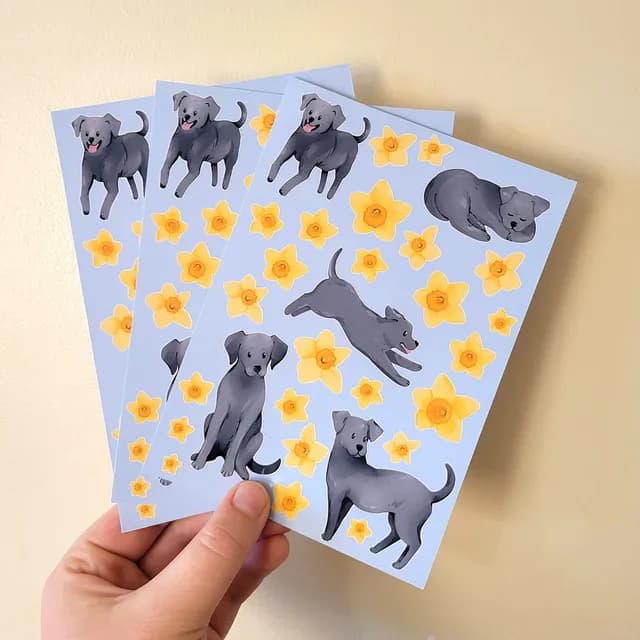 Petite planche d'autocollants labrador noir - photo 2