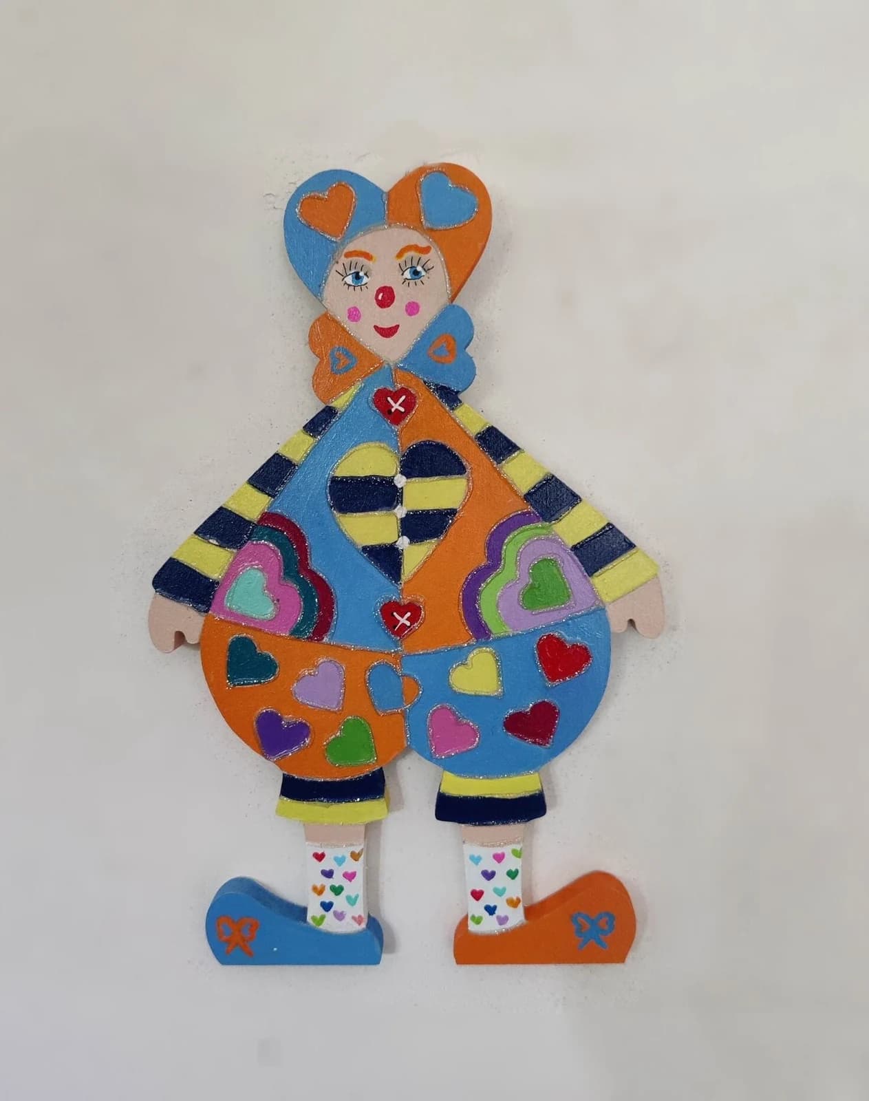 Clown mural en bois Kokoro, décoration artisanale peinte à la main, cadeau original pour décorer la chambre d'un…
