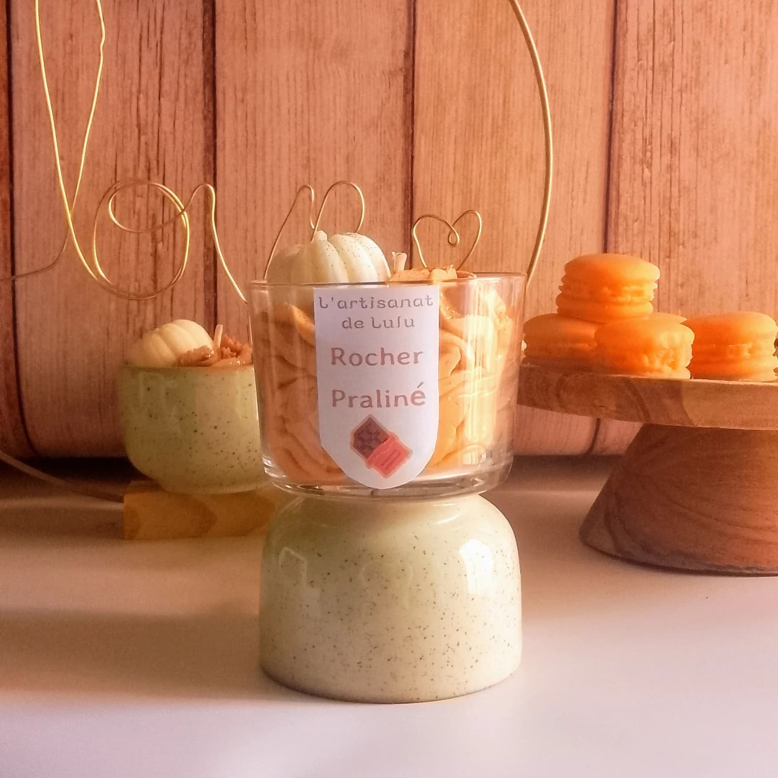 Bougie gourmande parfumée Rocher praliné