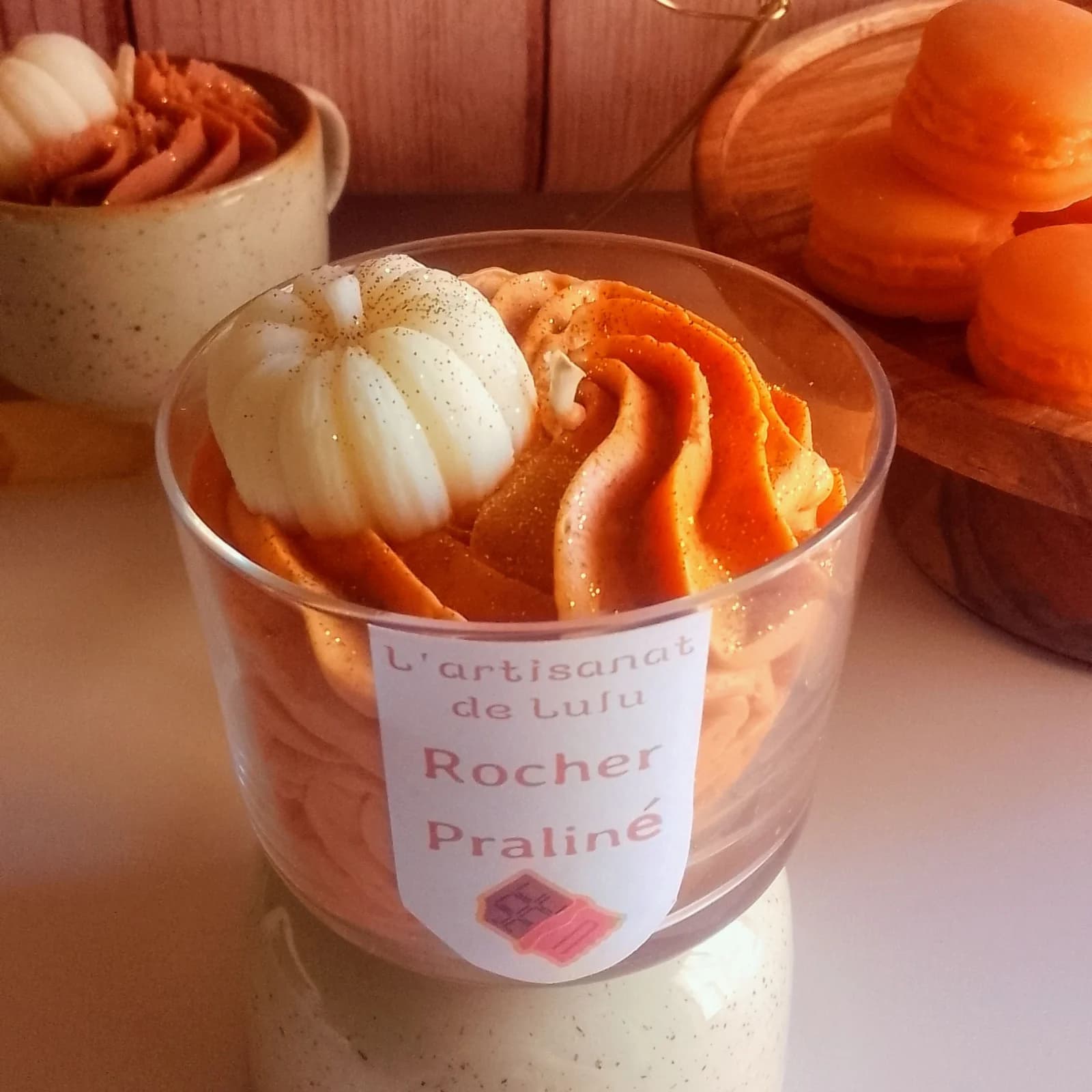 Bougie gourmande parfumée Rocher praliné