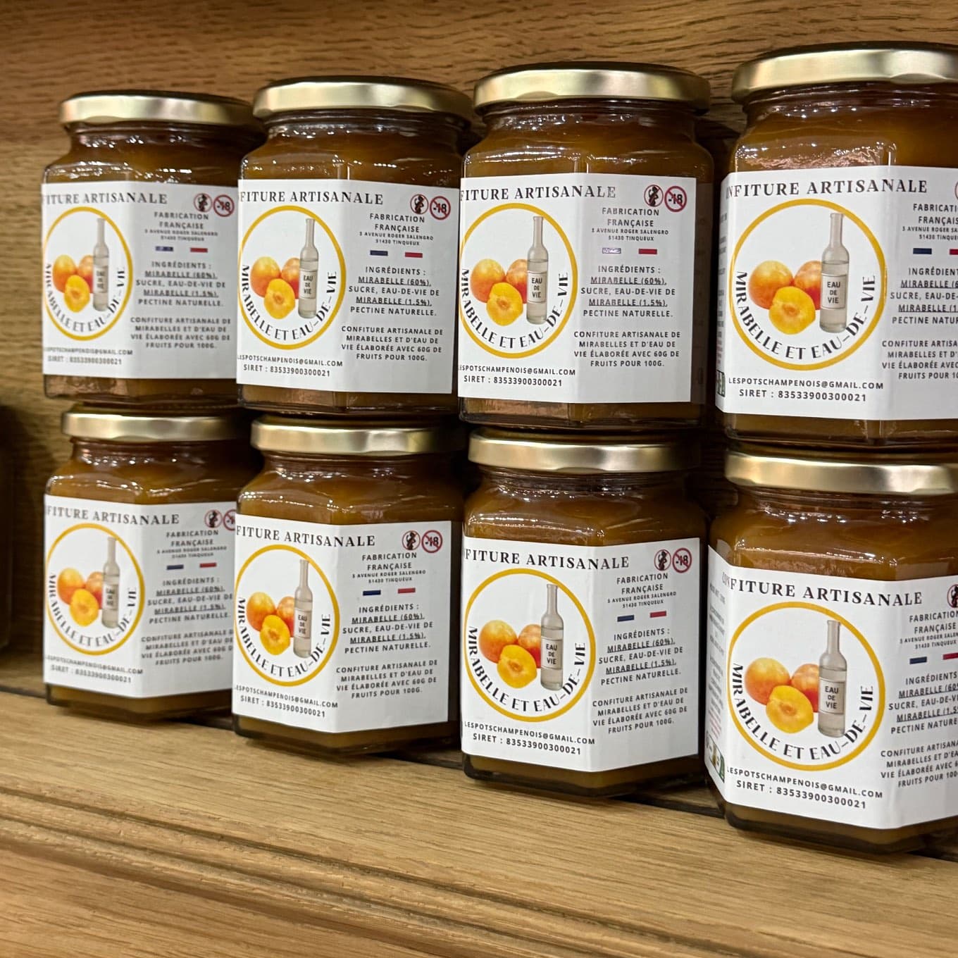 Confiture artisanale mirabelle et eau-de-vie