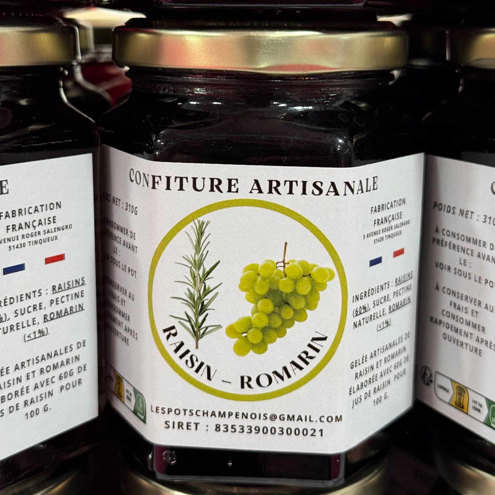 Confiture artisanale raisin et romarin