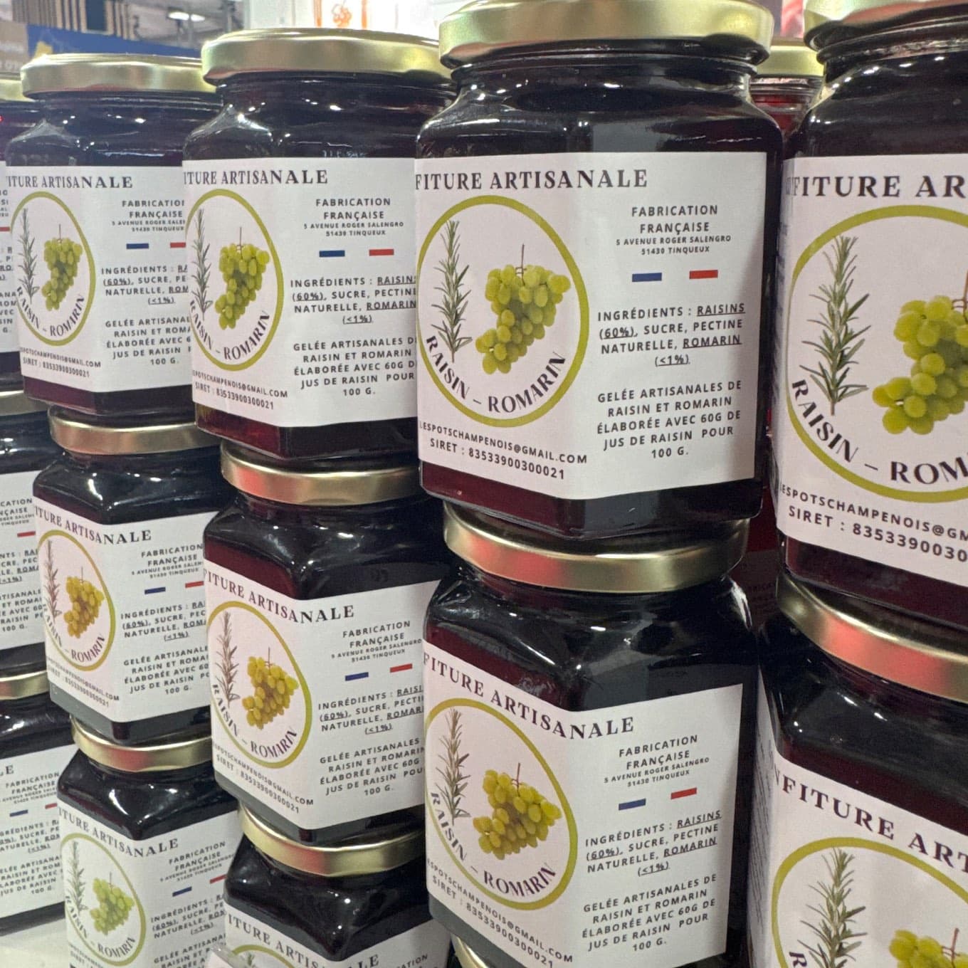 Confiture artisanale raisin et romarin