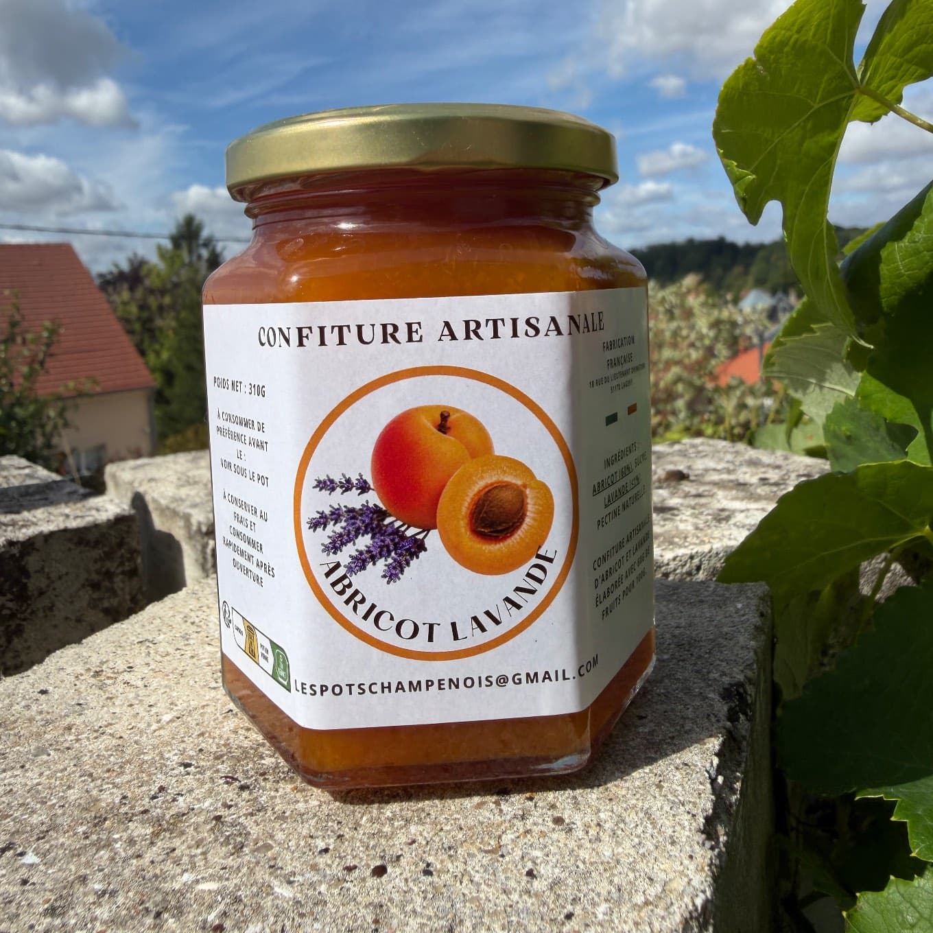 Confiture artisanale abricot et lavande