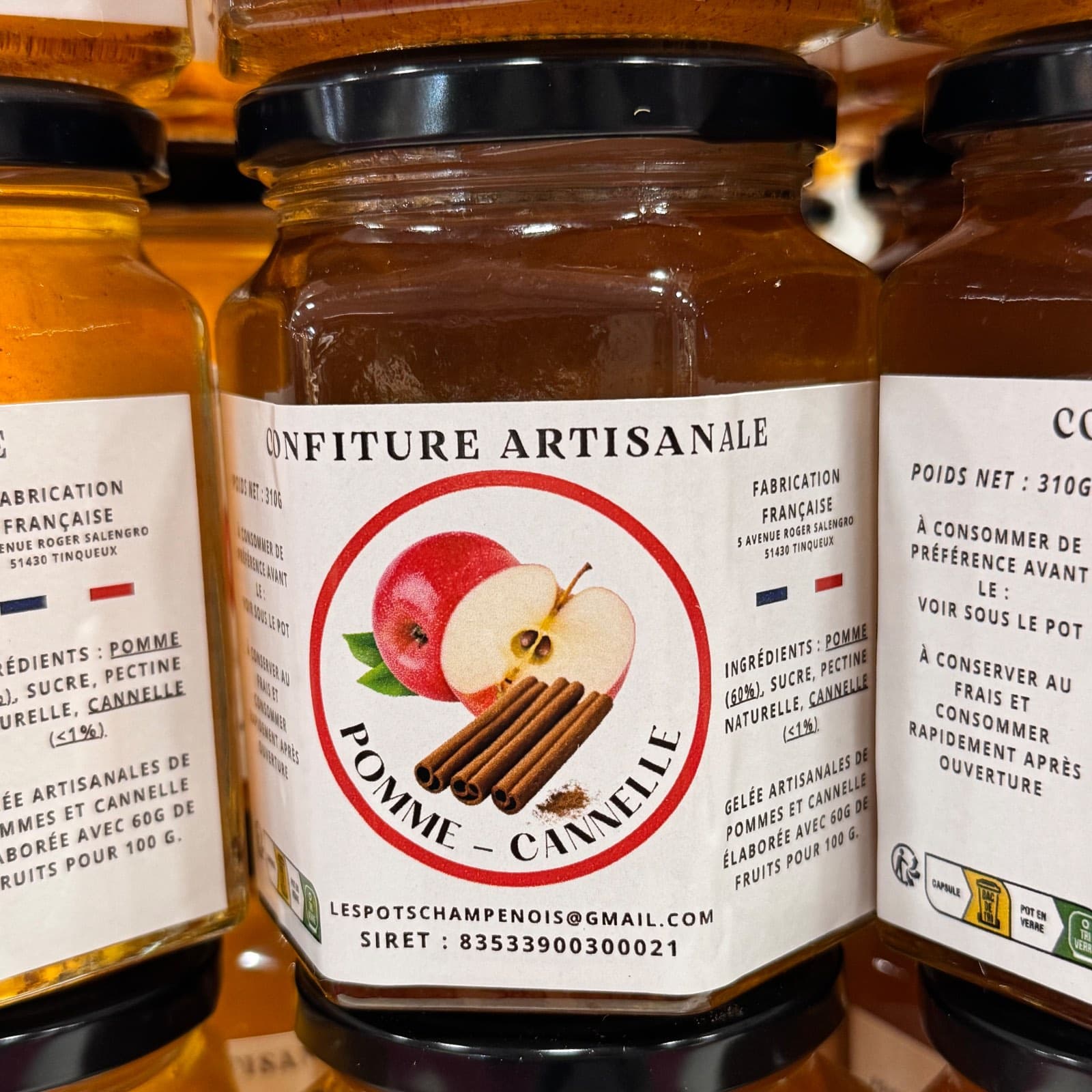 Confiture artisanale pomme et cannelle