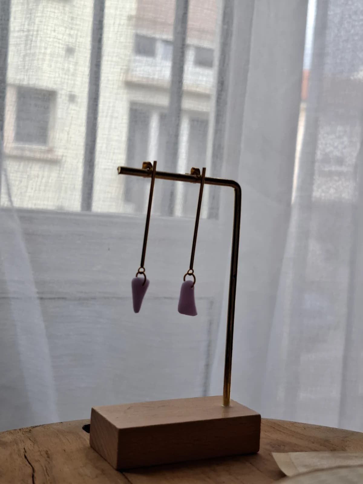 Boucles d’oreilles en verre recyclé - violet