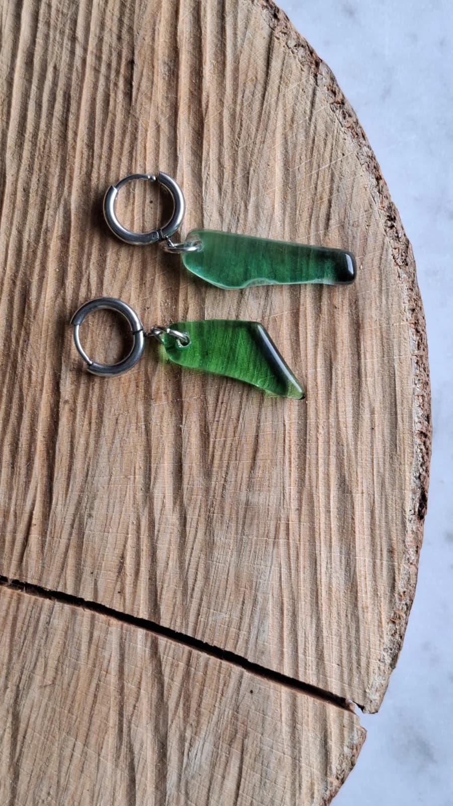 Boucles d’oreilles en verre recyclé - vert