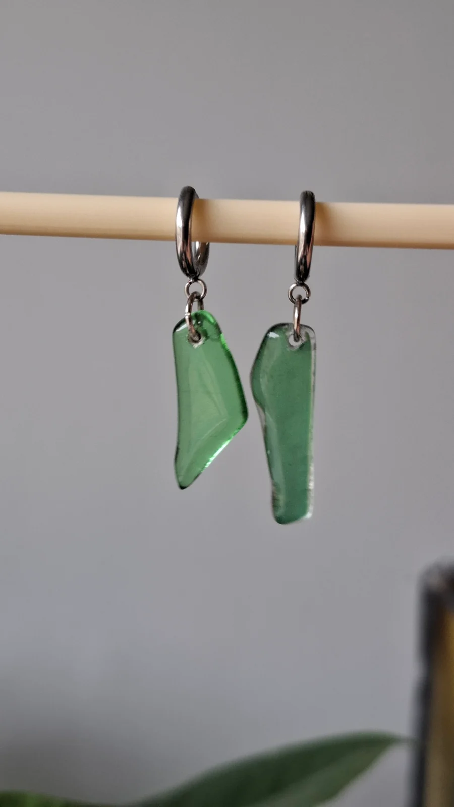 Boucles d’oreilles en verre recyclé - vert