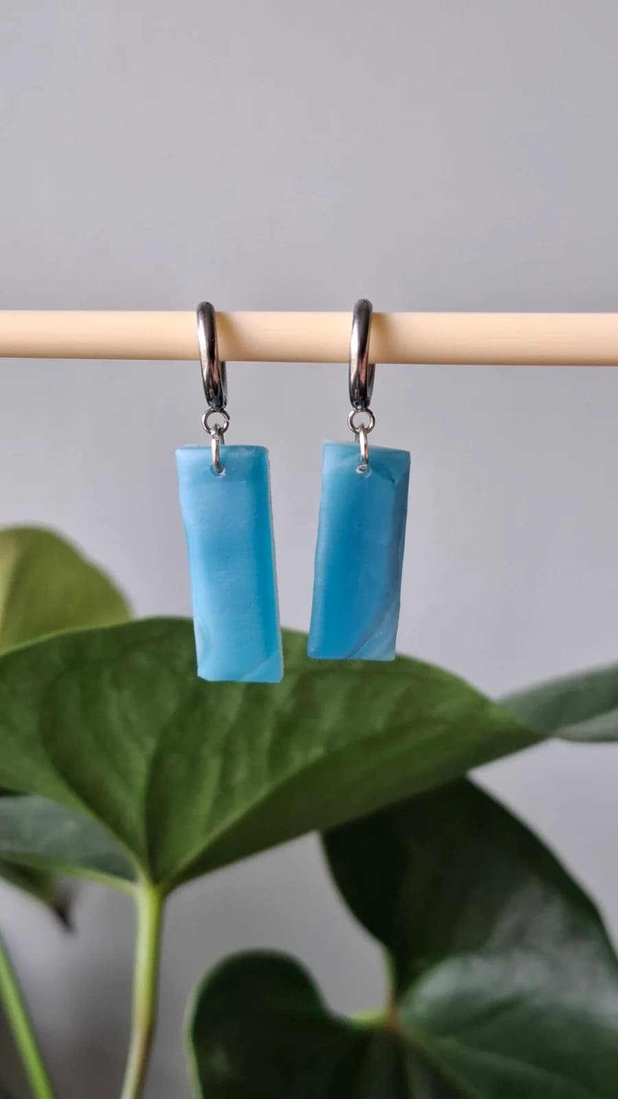 Boucles d’oreilles en verre recyclé - bleu