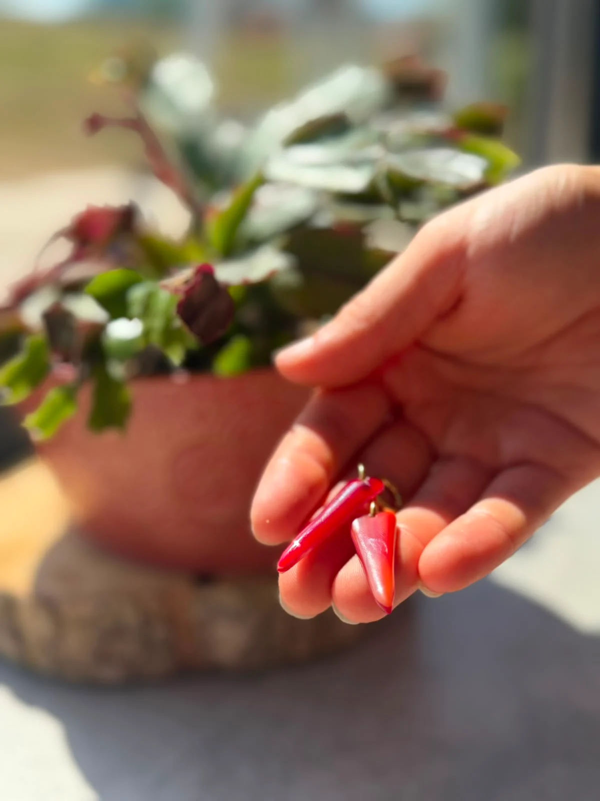 Boucles d’oreilles en verre recyclé - rouge