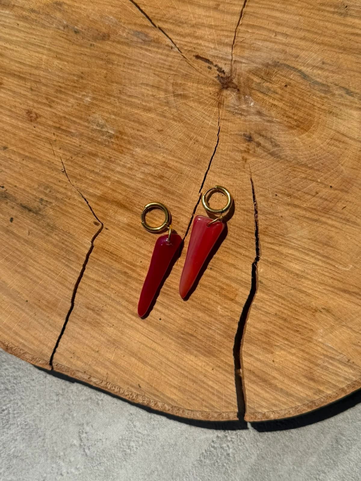 Boucles d’oreilles en verre recyclé - rouge