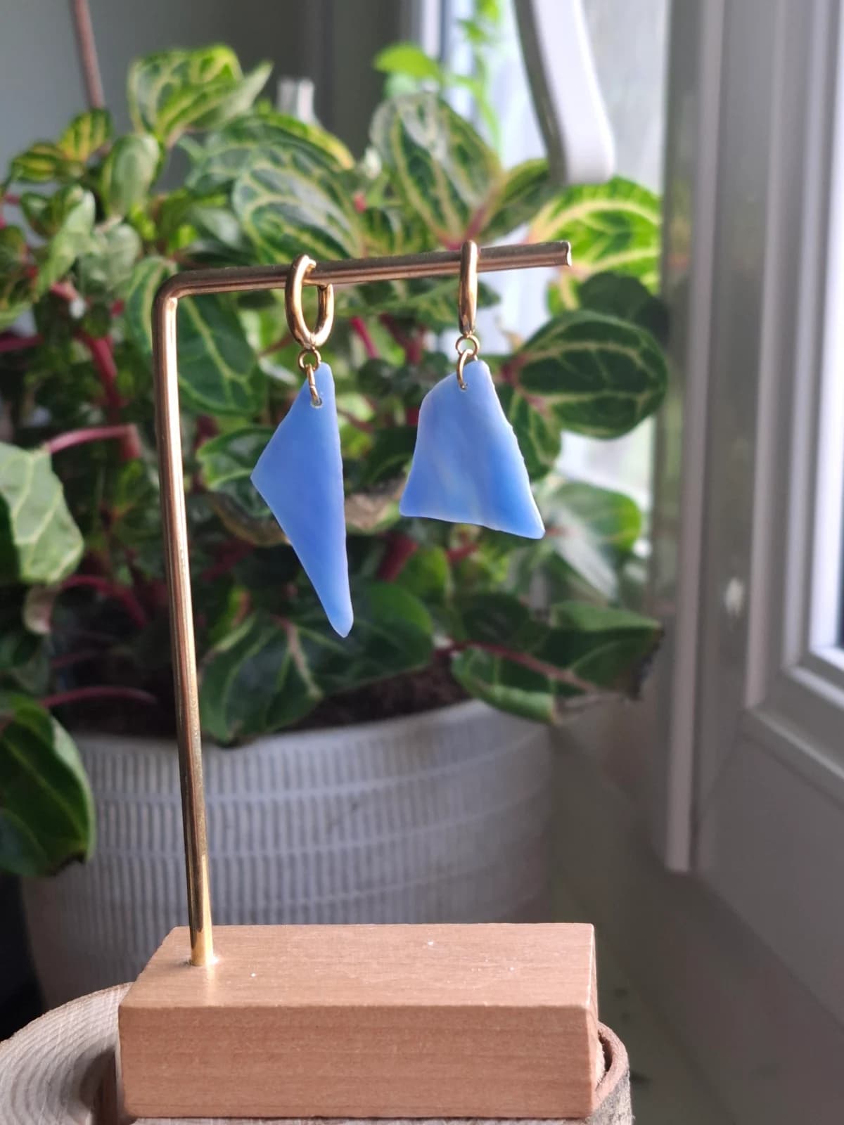 Boucles d’oreilles en verre recyclé - bleu