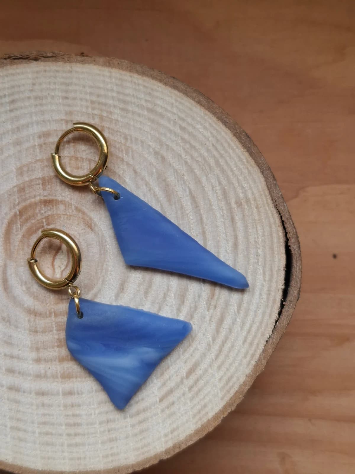 Boucles d’oreilles en verre recyclé - bleu