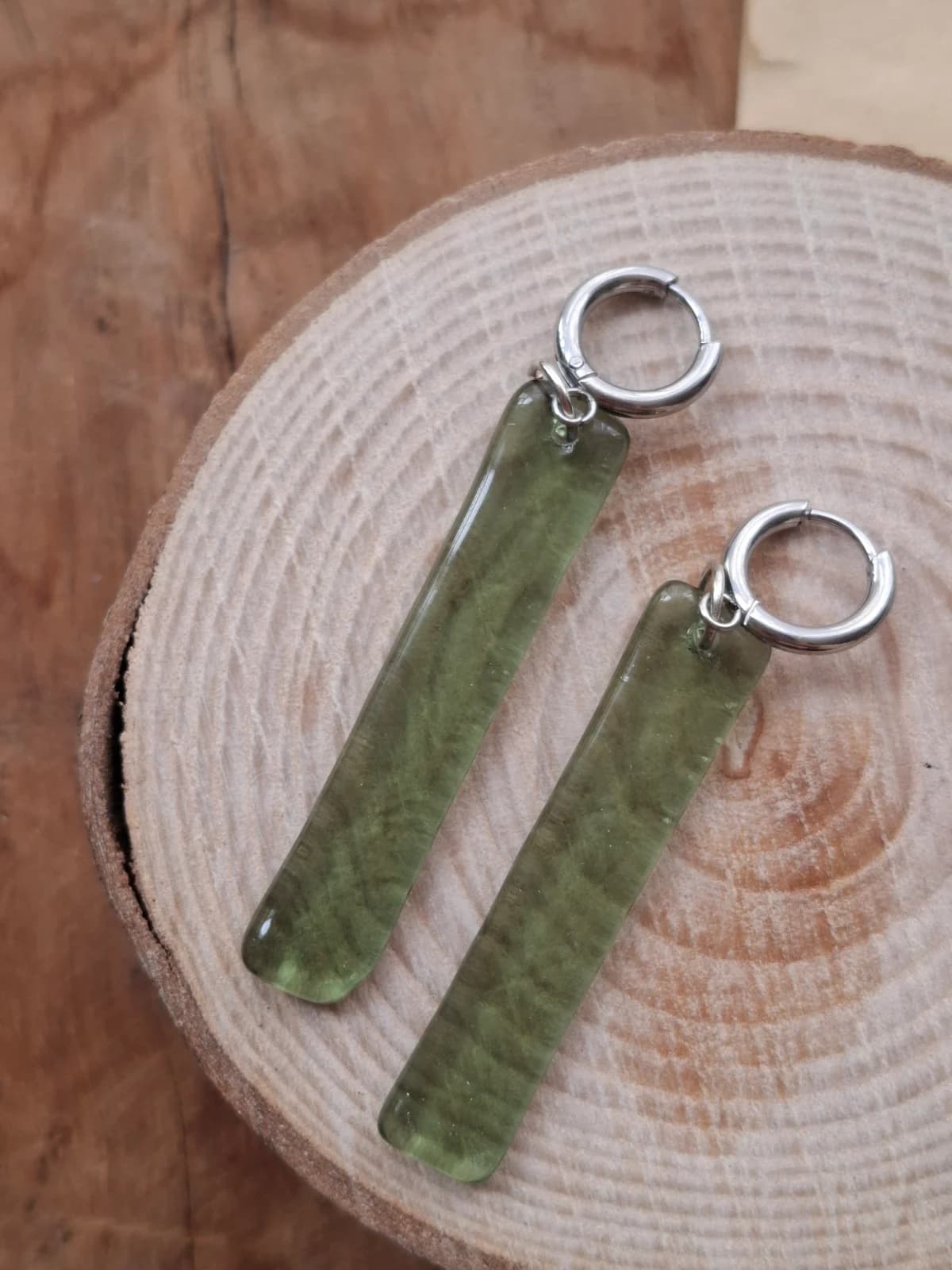 Boucles d’oreilles en verre recyclé - vert
