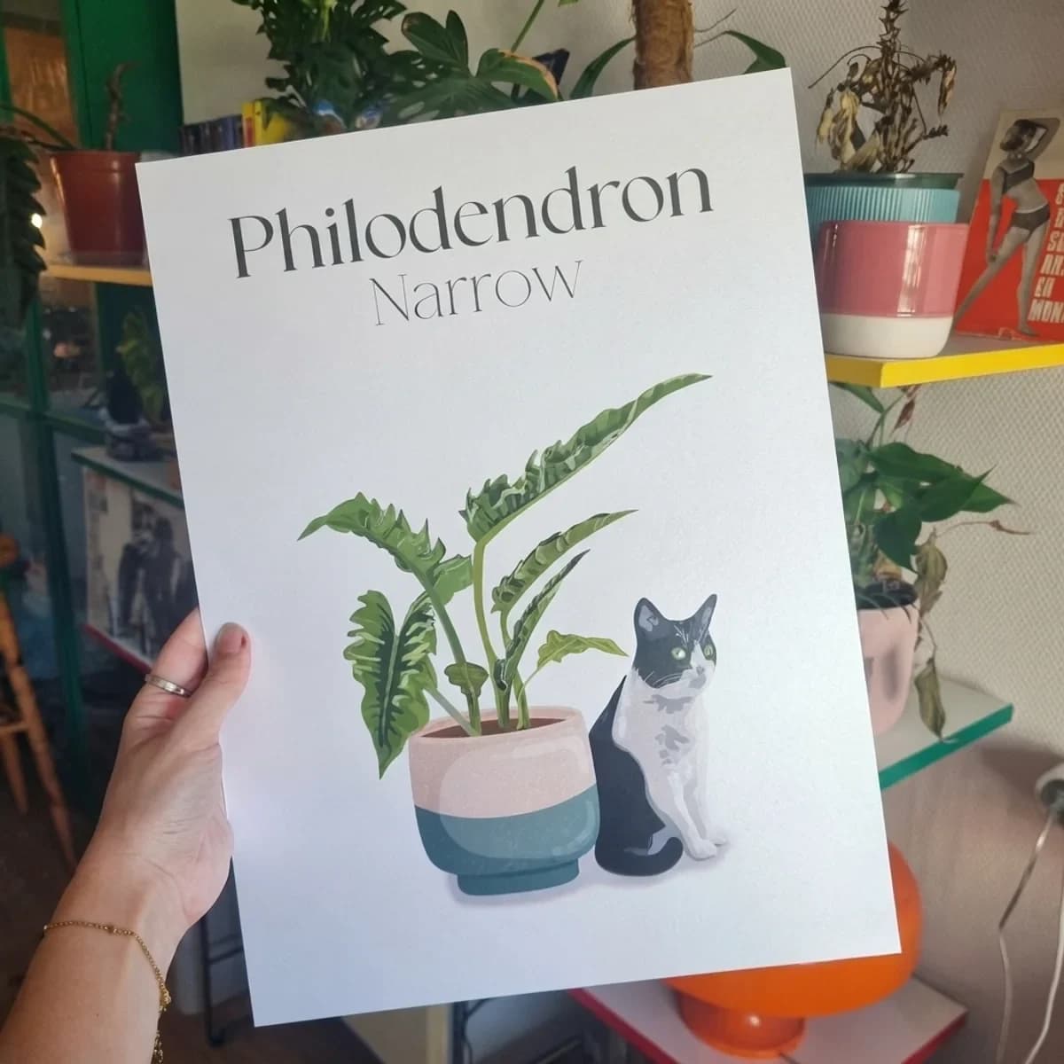 Affiche Chat x Philodendron