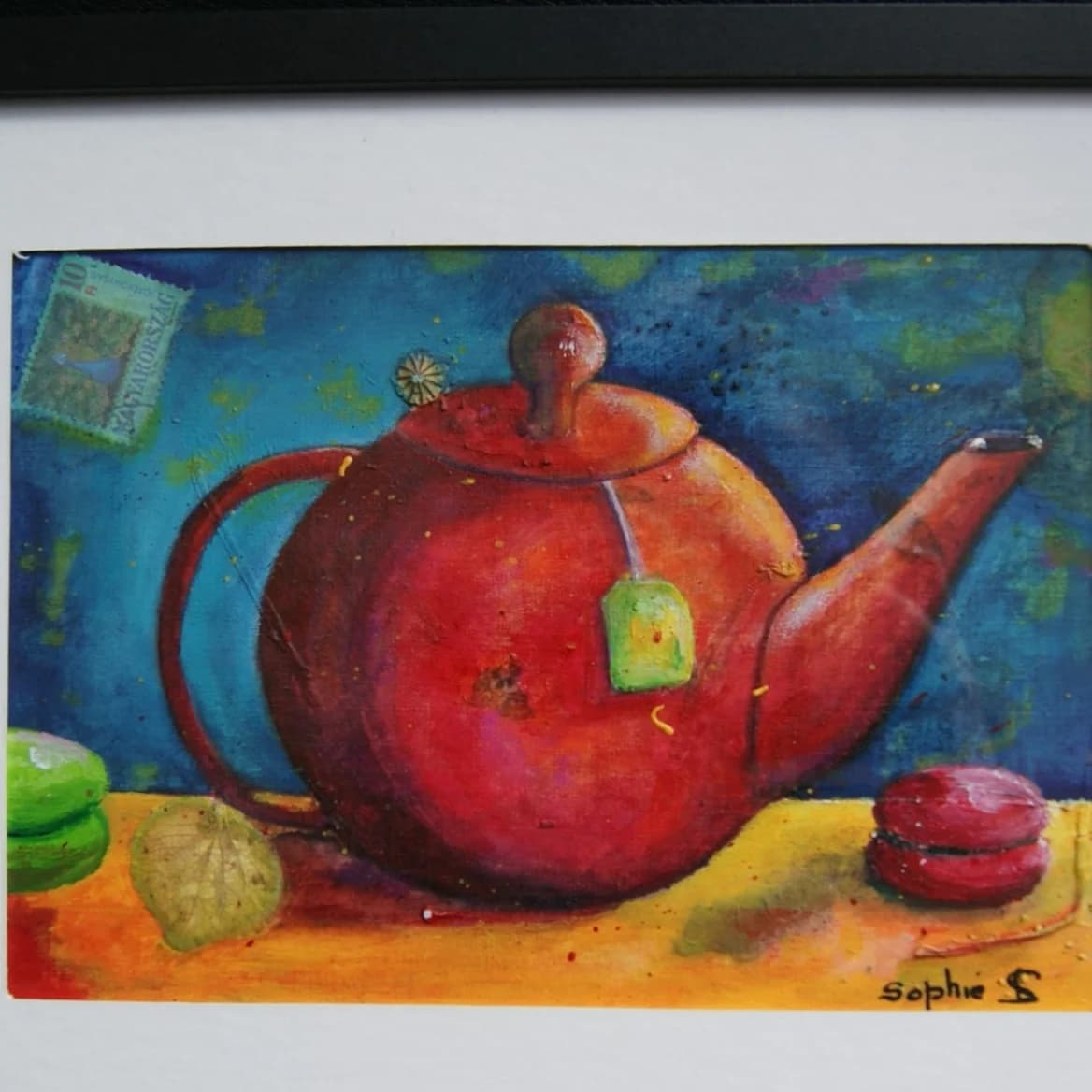 Tableau La théière rouge sous cadre