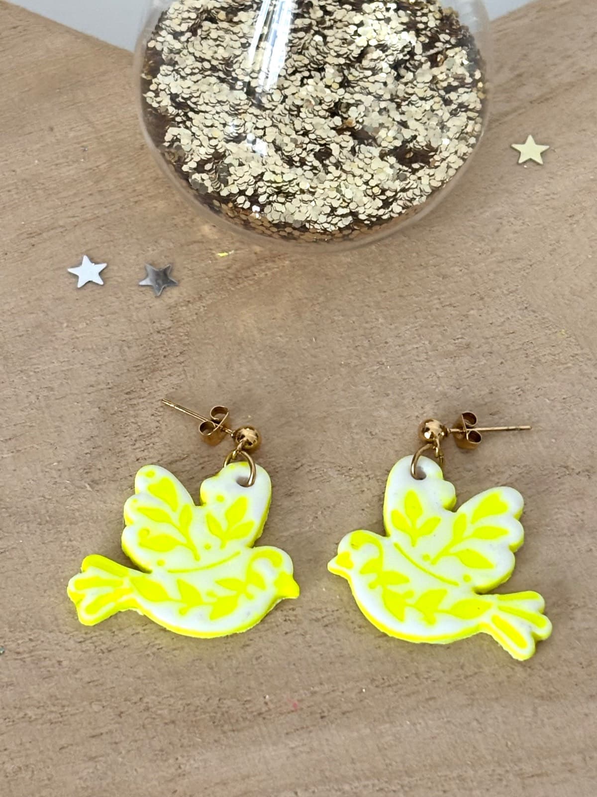 Boucles d’oreilles Sweet Bird néon