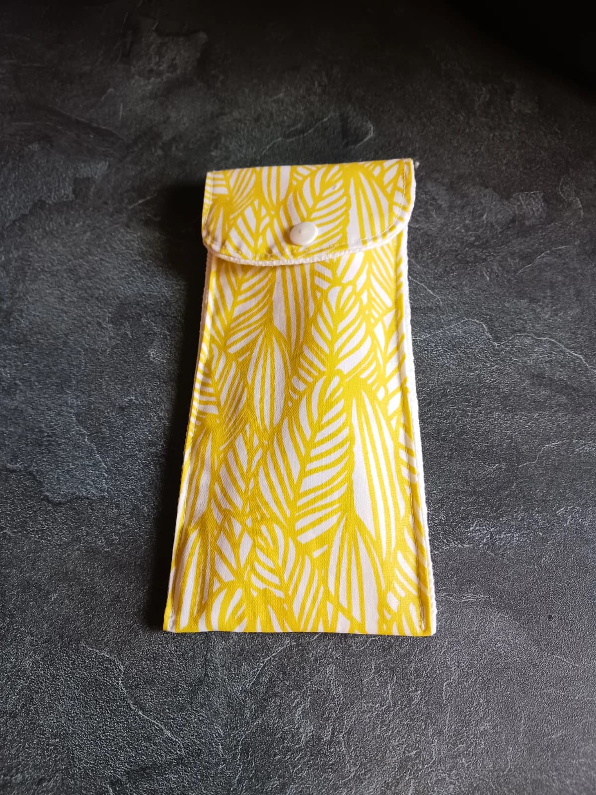 Étui à brosse à dents en tissu à motifs végétaux jaunes