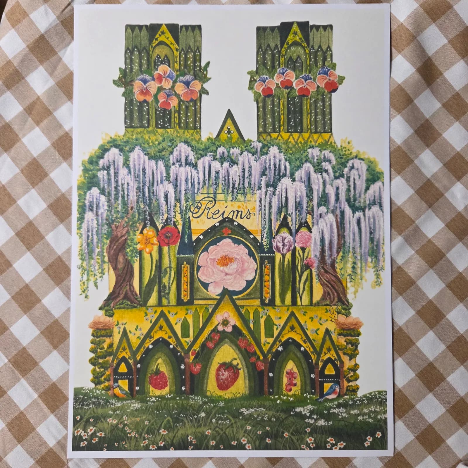 Illustration cathédrale de Reims version été